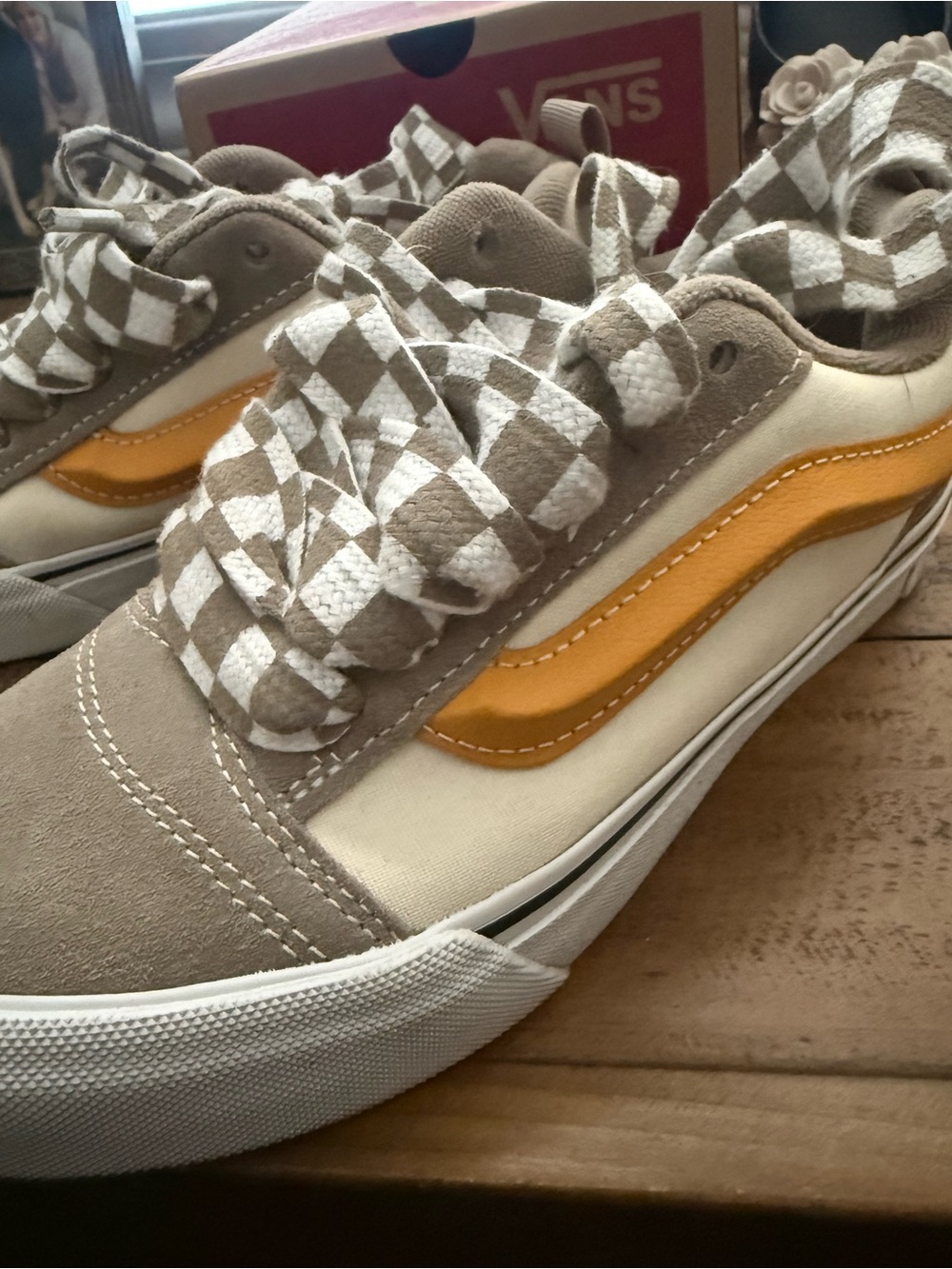 Vans Old Skool Sneakers in Beige, Cream and Mustard Yellow
